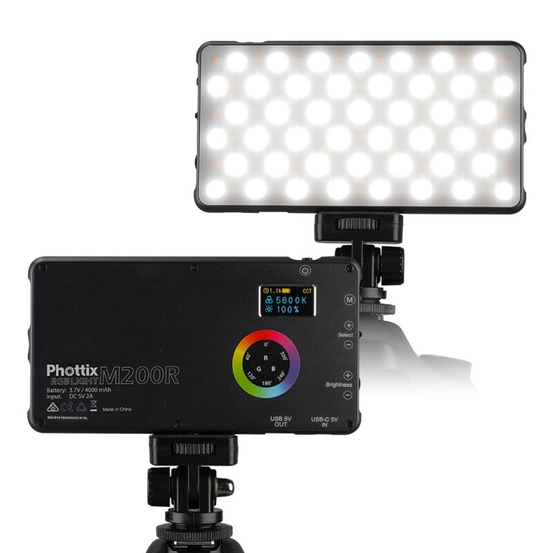 Phottix 81419 M200R RGB Light светодиодная панель с аккумулятором и мини-штативом