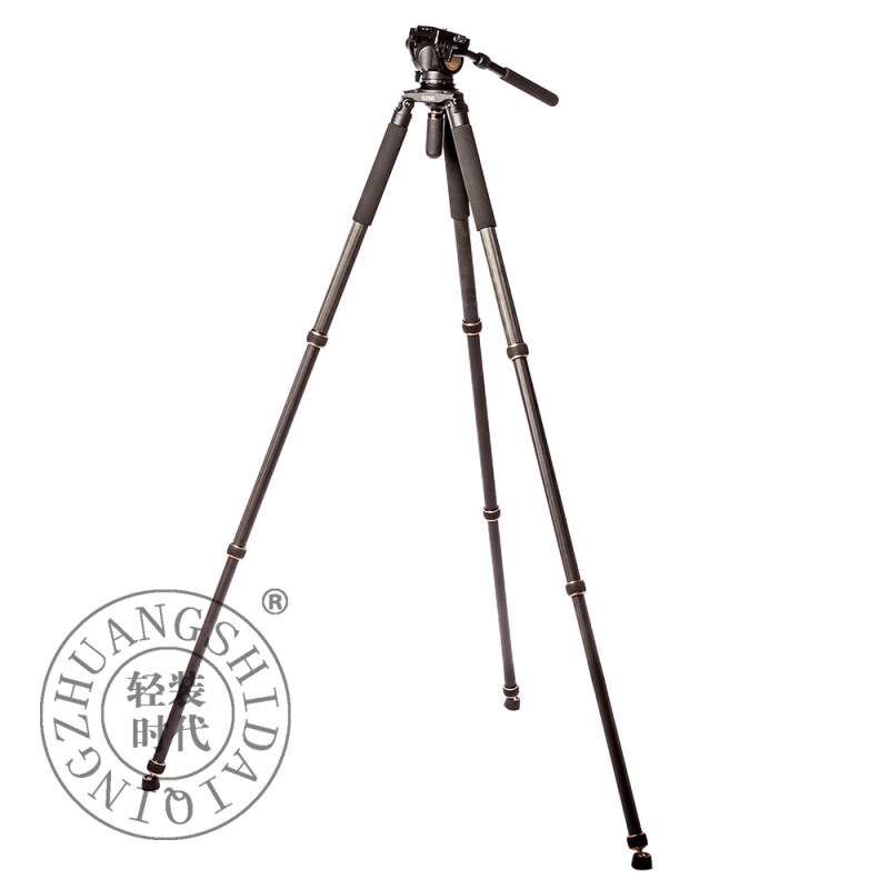 QZSD Q680AC черный карбоновый штатив с видеоголовой и нагрузкой до 15 кг для видеокамеры